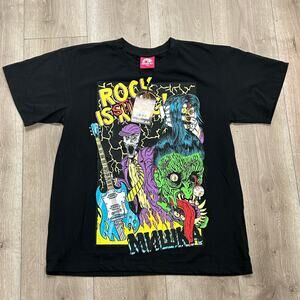 Mishka Rock Is Still King black Tee T Shirt size Large L B5